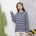 Autumn Winter Women Round Neck Stripe Ladies Sweater Long Sleeve Knitted Wear Sweaters